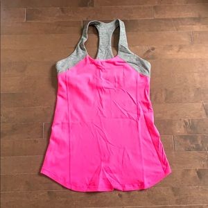 Lululemon racerback tank in pink with gray